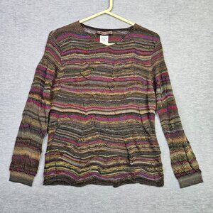 M.&KYOKO Women's Multi Color Pull over Knit Sweater Size 1 Made in Japan